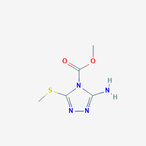 molecular formula C5H8N4O2S B12863034 methyl 3-amino-5-(methylthio)-4H-1,2,4-triazole-4-carboxylate 