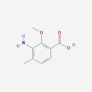 molecular formula C9H11NO3 B12863041 3-Amino-2-methoxy-4-methylbenzoic acid 