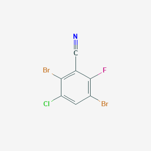 molecular formula C7HBr2ClFN B12863082 5-Chloro-3,6-dibromo-2-fluorobenzonitrile CAS No. 1160574-22-0