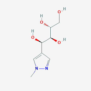 molecular formula C8H14N2O4 B12863085 (1R,2S,3R)-1-(1-Methyl-1H-pyrazol-4-yl)butane-1,2,3,4-tetraol 