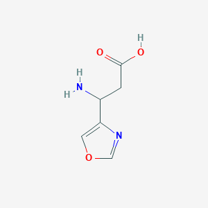 molecular formula C6H8N2O3 B12863095 3-Amino-3-(oxazol-4-yl)propanoic acid 