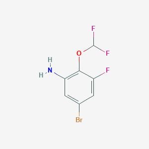 molecular formula C7H5BrF3NO B12863100 5-Bromo-2-(difluoromethoxy)-3-fluoroaniline 