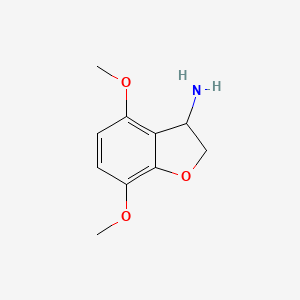 molecular formula C10H13NO3 B12863152 4,7-Dimethoxy-2,3-dihydrobenzofuran-3-amine 