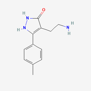 4-(2-aminoethyl)-5-(4-methylphenyl)-1,2-dihydro-3H-pyrazol-3-one