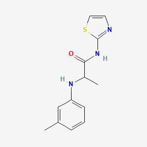 molecular formula C13H15N3OS B12863281 N-Thiazol-2-yl-2-m-tolylamino-propionamide 