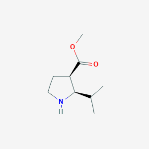 molecular formula C9H17NO2 B12863301 (2R,3R)-Methyl 2-isopropylpyrrolidine-3-carboxylate 