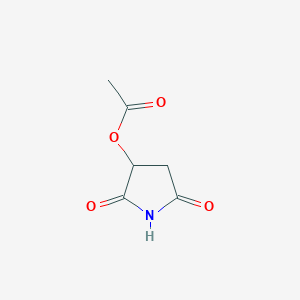 molecular formula C6H7NO4 B12863307 2,5-Dioxopyrrolidin-3-yl acetate 