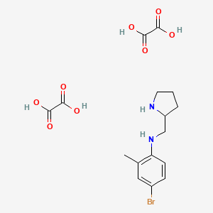 molecular formula C16H21BrN2O8 B1286332 4-溴-2-甲基-N-(吡咯烷-2-基甲基)苯胺二草酸盐 CAS No. 1177316-21-0