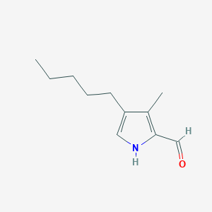 molecular formula C11H17NO B12863328 3-Methyl-4-pentyl-1H-pyrrole-2-carbaldehyde 