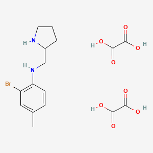 molecular formula C16H21BrN2O8 B1286333 2-bromo-4-methyl-N-(pyrrolidin-2-ylmethyl)aniline dioxalate CAS No. 1177341-32-0