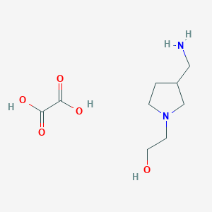 molecular formula C9H18N2O5 B1286334 2-[3-(Aminomethyl)pyrrolidin-1-YL]ethanol oxalate CAS No. 1177312-88-7
