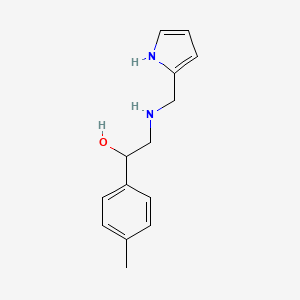 molecular formula C14H18N2O B12863387 2-(((1H-Pyrrol-2-yl)methyl)amino)-1-(p-tolyl)ethanol 