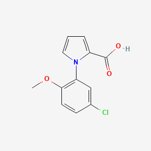 molecular formula C12H10ClNO3 B1286341 1-(5-chloro-2-methoxyphenyl)-1H-pyrrole-2-carboxylic acid CAS No. 896035-61-3