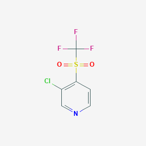 molecular formula C6H3ClF3NO2S B12863413 3-Chloro-4-((trifluoromethyl)sulfonyl)pyridine 