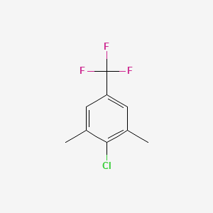molecular formula C9H8ClF3 B12863433 4-Chloro-3,5-dimethylbenzotrifluoride 