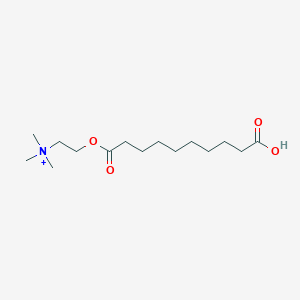 molecular formula C15H30NO4+ B12863471 2-((9-Carboxynonanoyl)oxy)-N,N,N-trimethylethan-1-aminium 