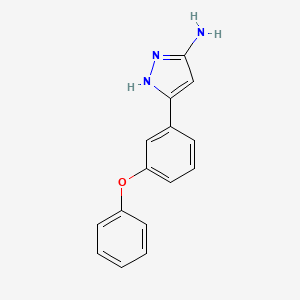 molecular formula C15H13N3O B12863493 1H-Pyrazol-3-amine, 5-(3-phenoxyphenyl)- 