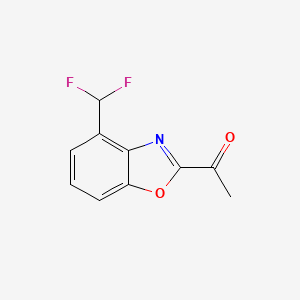 molecular formula C10H7F2NO2 B12863497 1-(4-(Difluoromethyl)benzo[d]oxazol-2-yl)ethanone 