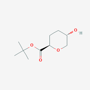 molecular formula C10H18O4 B12863538 Trans-tert-butyl 5-hydroxytetrahydro-2H-pyran-2-carboxylate 