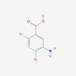 molecular formula C7H5Br2NO2 B12863546 5-Amino-2,4-dibromobenzoic acid 