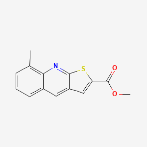 molecular formula C14H11NO2S B12863565 Methyl 8-methylthieno[2,3-b]quinoline-2-carboxylate 
