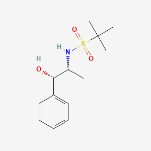 molecular formula C13H21NO3S B12863657 N-((1S,2R)-1-Hydroxy-1-phenylpropan-2-yl)-2-methylpropane-2-sulfonamide 