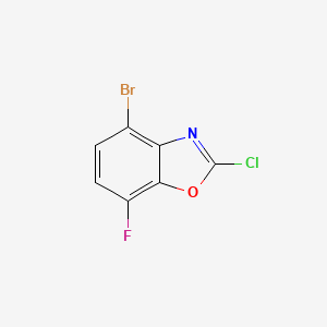 molecular formula C7H2BrClFNO B12863774 4-Bromo-2-chloro-7-fluoro-1,3-benzoxazole 