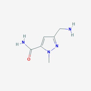 molecular formula C6H10N4O B12863815 3-(aminomethyl)-1-methyl-1H-pyrazole-5-carboxamide 