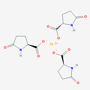 molecular formula C15H18FeN3O9 B12863832 Ferric L-pyrrolidonecarboxylate 