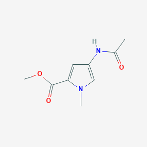 molecular formula C9H12N2O3 B12863844 Methyl 4-acetamido-1-methyl-1H-pyrrole-2-carboxylate 