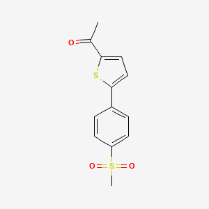 molecular formula C13H12O3S2 B12863871 1-{5-[4-(Methylsulfonyl)phenyl]-2-thienyl}ethanone 