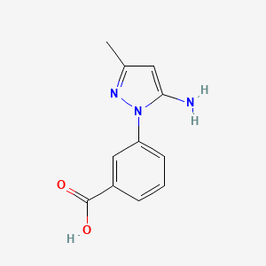 molecular formula C11H11N3O2 B1286404 3-(5-氨基-3-甲基-1H-吡唑-1-基)苯甲酸 CAS No. 872407-85-7