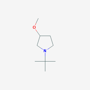 molecular formula C9H19NO B12864044 1-(tert-Butyl)-3-methoxypyrrolidine 