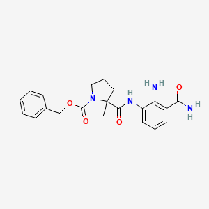 molecular formula C21H24N4O4 B12864222 Benzyl 2-(2-amino-3-carbamoylphenylcarbamoyl)-2-methylpyrrolidine-1-carboxylate 