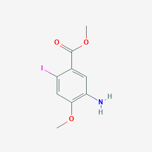 molecular formula C9H10INO3 B12864256 Methyl 5-amino-2-iodo-4-methoxybenzoate 