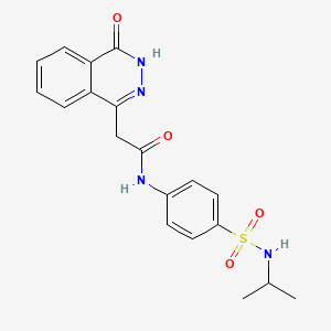 molecular formula C19H20N4O4S B12864272 N-(4-(N-isopropylsulfamoyl)phenyl)-2-(4-oxo-3,4-dihydrophthalazin-1-yl)acetamide 