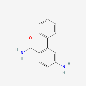molecular formula C13H12N2O B12864279 5-Amino-biphenyl-2-carboxylic acid amide 