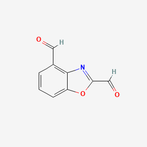 molecular formula C9H5NO3 B12864302 Benzo[d]oxazole-2,4-dicarbaldehyde 