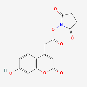 molecular formula C15H11NO7 B12864309 N-Succinimidyl 7-hydroxy-4-coumarinyl-acetate 