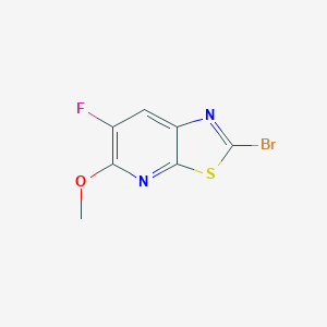 molecular formula C7H4BrFN2OS B12864445 2-Bromo-6-fluoro-5-methoxy-thiazolo[5,4-b]pyridine 