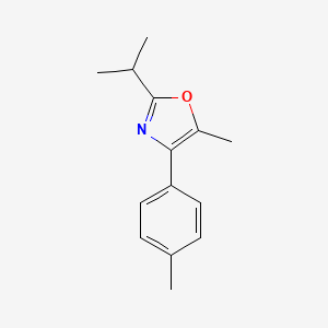 molecular formula C14H17NO B12864550 2-Isopropyl-5-methyl-4-(p-tolyl)oxazole 