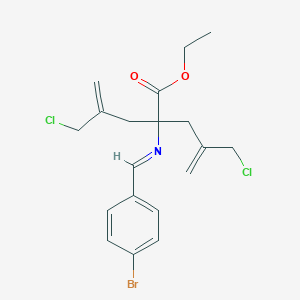 molecular formula C19H22BrCl2NO2 B12864564 Ethyl 2-((4-bromobenzylidene)amino)-4-(chloromethyl)-2-(2-(chloromethyl)allyl)pent-4-enoate 
