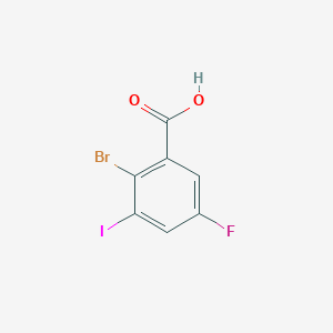 molecular formula C7H3BrFIO2 B12864578 2-Bromo-5-fluoro-3-iodobenzoic acid 