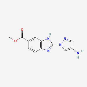 molecular formula C12H11N5O2 B12864662 Methyl 2-(4-amino-1H-pyrazol-1-yl)-1H-benzo[d]imidazole-5-carboxylate 