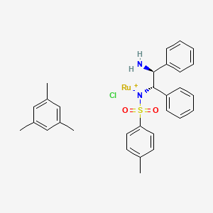 molecular formula C30H33ClN2O2RuS B1286477 Ruthenium, [N-[(1S,2S)-2-(amino-kappaN)-1,2-diphenylethyl]-4-methylbenzenesulfonamidato-kappaN]chloro[(1,2,3,4,5,6-eta)-1,3,5-trimethylbenzene]- CAS No. 174813-81-1