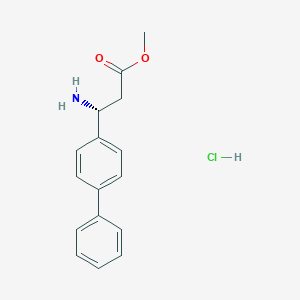 molecular formula C16H18ClNO2 B12864802 Methyl (R)-3-([1,1'-biphenyl]-4-yl)-3-aminopropanoate hydrochloride 