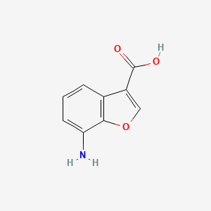 molecular formula C9H7NO3 B12865039 7-Aminobenzofuran-3-carboxylic acid 