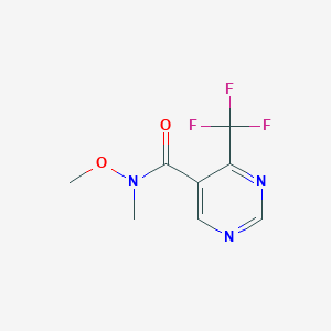 molecular formula C8H8F3N3O2 B12865053 N-Methoxy-N-methyl-4-(trifluoromethyl)pyrimidine-5-carboxamide 