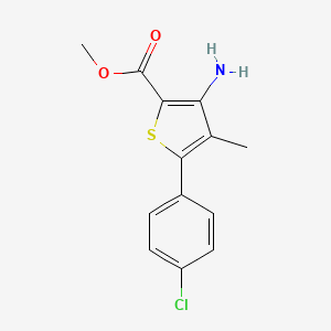 molecular formula C13H12ClNO2S B12865086 Methyl 3-amino-4-methyl-5-(4-chlorophenyl)thiophene-2-carboxylate CAS No. 691394-00-0