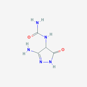 molecular formula C4H7N5O2 B12865145 1-(3-Imino-5-oxopyrazolidin-4-yl)urea 